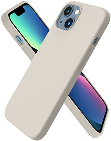 ORNARTO für iPhone 13 Hülle aus Silikon 6,1 Zoll - Grau | Premium Flüssigsilikon, dünne Handyhülle, weich und griffig, tolle Haptik, stoß- und kratzfest, große Farbauswahl