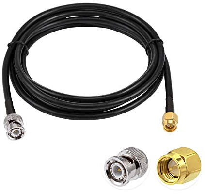 Vecys SMA Maschio a BNC Maschio Cavo Coassiale RF 50ohm SMA a BNC RG58 Cavo Jumper 10 piedi/3 m per Antenne Radio per Radioamatori Dispositivi LAN Wireless Radio Wi-Fi
