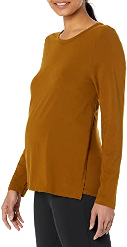 Amazon Essentials Damen Still-T-Shirt, Dunkles Kastanienbraun, S