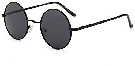 Solglasögon Män Kvinnor Polariserade UV400 Rund Metallram Klassiska Retro Glasögon