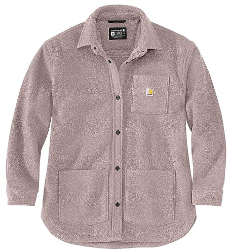 Carhartt Damen Loose Fit Fleece Shirt Jac Hemd mit Button-Down-Kragen