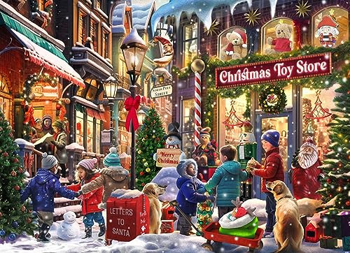 Vermont Christmas Company Christmas Toy Store Puzzle de 1000 pièces – Puzzle de Vacances – Pièces entièrement emboîtables et de Forme aléatoire – 67 x 49 1/4 po