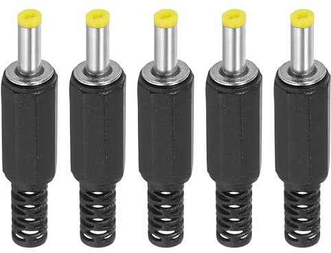 PATIKIL 4x1.7mm CC Maschio Terminali Alimentazione Spina 5 Pacco Fai da Te CC Barile Connettore Sostituzione Giallo