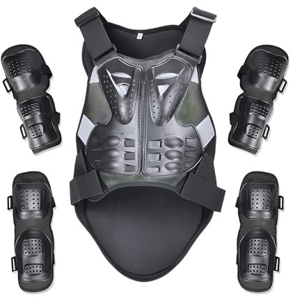 Ginocchiere e proteggi torace for motocross for uomo e donna, corpo for equipaggiamento for bici da cross, protezione for la schiena ciclismo equipaggiamento protettivo gilet for moto for sci equitazi