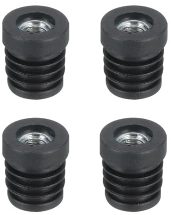 QUARKZMAN 19mm Inserti per Tubi Tondi Neri Con Filettatura M8, 4Pz | Tappi Sedie per Tubi Rotondi, Tappo Rotondo, Plastica Nera, con Inserto per Rotelle, Tappi Sedie Gambe Mobili