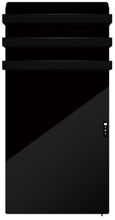 QH-HB Serie Híbrida de baño negro panel infrarrojo con soporte de toallas - Calefacción eléctrica - Calefacción infrarroja - Bajo consumo (1300Watt - Wifi - Control remoto)