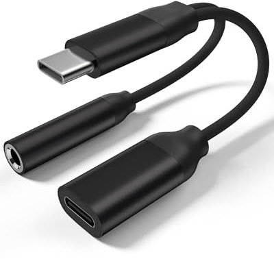 USB C auf 3,5 mm Kopfhörer Adapter und Aufladen, 2 in 1 Typ C auf 3,5 mm Klinke Adapter, AUX Audio und Ladegerät, geflochtenes Kabel Konverter für Samsung S23/S22/S20+/Note 20