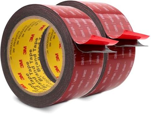 3M Nastro biadesivo per montaggio 50 mm x 4,7 m Nero 2 rotoli 0,6 mm di spessore Nastro in schiuma 5925 resistente extra forte per decorazione auto casa ufficio