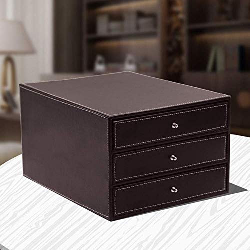 Akten-Organizer/Aktenhalter, Schubladen-Briefablage-Organizer, Ablagefächer, modernes Design, Kunstleder, Schreibtischzubehör und Ablage (braun)