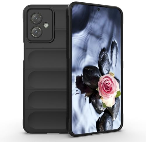 YUEQIAN Funda para Motorola Moto G54 5G Estuche, [Bolsa de Aire] Anticaída Antigolpes Carcasa de Silicona TPU Líquido con Microfibra Suave Anti-Arañazos Caso, Negro