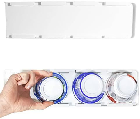 Gsycle Organizer per frigorifero per yogurt, 4 cursori per yogurt a bocca larga da 3,75 pollici Porta yogurt per frigorifero per frigorifero Yogurt greco