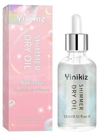 Schimmerndes trockenes Öl, Schimmerndes Körperöl | Körper-Glitzer-Gesichtsmarkeröl, 15 ml, Highlighter Make-up mit voller Abdeckung, Glitzeröl für den Körper