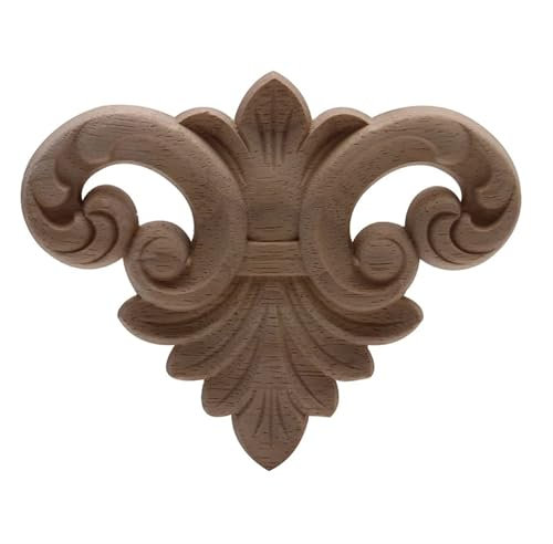 Legno Intarsiato Applique Porte in legno intagliate Applique in legno Cornice in legno Decalcomania in legno Onlay Armadietto in legno floreale ornamentale for ante delle gambe dei mobili Carving Deca
