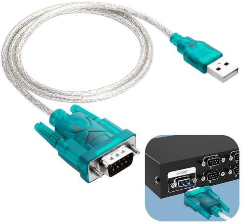 SopwMap 80cm Adaptador de USB a Serie RS232, Cable Convertidor de USB a DB-9 (9 Pines) con Chipset Prolific, Compatible con Windows, Mac OS, Linux, para Módems, GPS, Routers y Cámaras Digitales