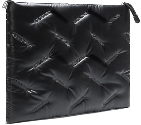 GAOCHY 15 Pulgadas Puffy Funda de Portátil para MacBook Air 15 M4/M3/M2 2025-2023, Vivobook 14, 14 Pulgadas Chromebook, 14 Pulgadas IdeaPad Slim, 15 Pulgadas Surface Laptop 7-3, Meteorito Negro