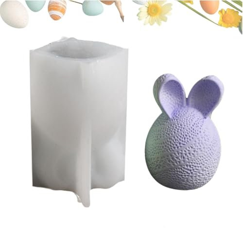 Stampi per candele pasquali, stampo in silicone 3D per uova di coniglio, stampi in resina pasquale per fusione, forniture artigianali, candele, cemento, gesso, cioccolato