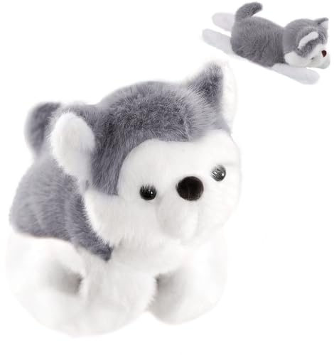dellyy Pulsera de Animal de Peluche de Bofetada,Brazalete Juguete de Muñeco de Felpa,Lindo Juguete de Peluche Husky,Adecuado para Niños y Niñas Ideal para Fiestas de Cumpleaños y Festivales