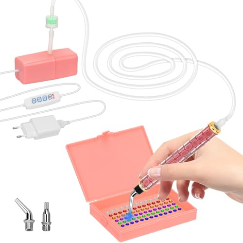 Elektrischer Diamond Paint Stift, E-Painter Diamant Painting Stift | mit Vakuum-Pumpe, Diamond Painting Stift ohne Wachs, Diamond Paint Zubehör mit Ablagefach und Aufbewahrungstasche