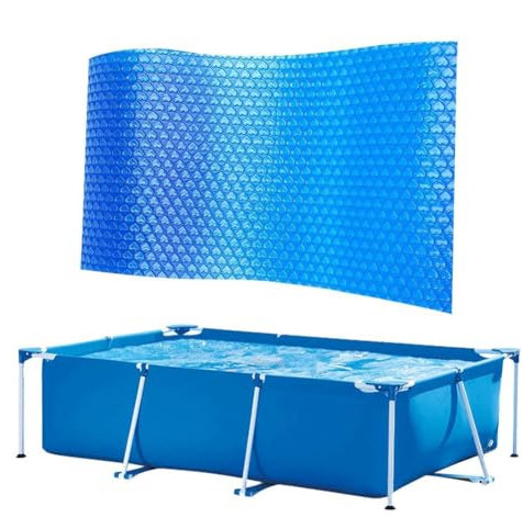 Cobertor Solar para Piscinas Rectangular, Se Puede Cortar A Medida, Película De Calor De Burbujas Solares Resistentes A Los Rayos UV para Piscina En El Suelo Y sobre El Suelo (300x200cm)