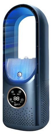 Genérico ventilador silencioso, ventilador sin aspas con spray de humidificación, 6 velocidades, 6 horas temporizador, pantalla LED, 30 cm USB ventilador de mesa para oficina, dormitorio, dormitorio