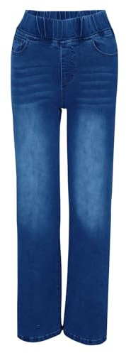 Women's High Waist Straight Stretchy Jeans Slim Fit Full Elasticated Waist Straight Leg Denim Pants Summer Casual Streetwear Lightweight Elastic Elegant Work Jeans with Pockets