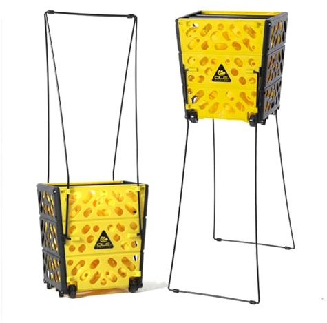 OLE ANDIGO Pickleball Hopper Collector with Wheels, 40 Pickleball Balls Capacity, Lightweight Pickleball Picker Upper, Pickleball Picking Ball Picking Tool.