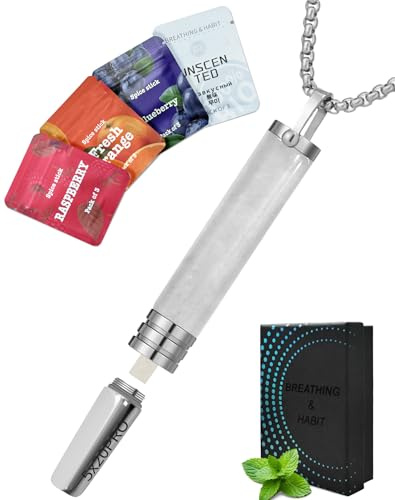Rauchentwöhnung Hilfsmittel Kette-Weißer Jade, mit Echtem Rauchgefühl | 12 Nikotinfreie Filter(Orange + Blaubeere + Himbeere+Geschmacksneutral), Raucherentwöhnungspfeife mit Atemwiderstand