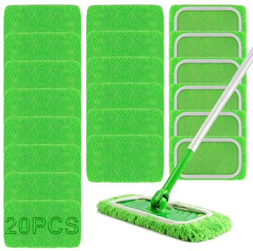 20 Stück für Swiffer Bodentücher Tücher Mikrofaser Set | Waschbare Mikrofaser Bodentücher,Feucht- und Trockenwischbezüge,Zur Reinigung von Hartböden und Holzböde