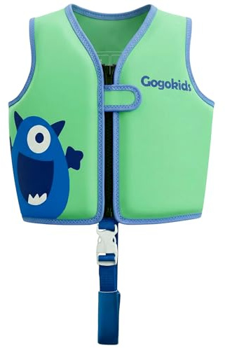 Gogokids Kinder Schwimmweste 15-30kg, Schwimmen Lernen Float Bademode für Kleinkind, Baby Ultra-weiche Schwimmkraft Neopren Jacke mit Verstellbarem Zwischengurt für Schwimmen, Pool & Strand, 1-8 Jahre