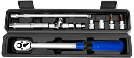 Tidevib 1/4 Inch Drive Dual Scale Torque Wrench Set, 2-30 N.for m, with Ratchet and Case for Automotive Repair and Mechanical Work