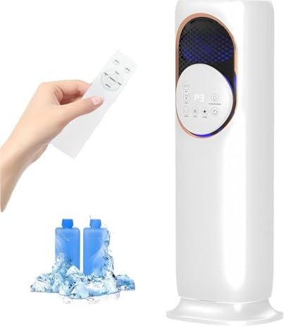 KAIKAFEI Ventilador Silencioso Y Climatizador Portátil Torre Torre 4 En 1 Con Calefactor Eléctrico, Humidificador 4L, Enfriador De Aire, Oscilación 180°, Control Remoto, Ideal Oficina Y Hogar