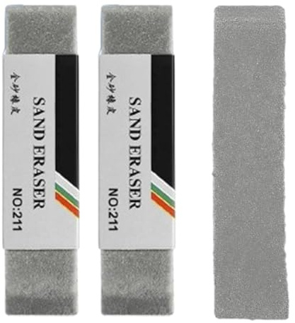 Lot de 3 gommes à sable précises, gomme non abrasive anti-taches pour le dessin, fournitures d'examen, outil d'étude pour le dessin technique, 6,5 x 1,5 cm