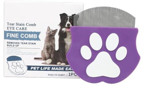 Peigne pour yeux de chien Démêloirs en acier inoxydable | Démêloir pour chat Pour maison, vétérinaire, spa, brossage et extérieur, poils longs et courts, chiots, chatons
