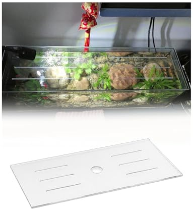 Akryl akvarium täckpanel | Flera storlekar genomskinligt akryl akvariumlock: matningshål och luftöppningar(35.8x9.8in)