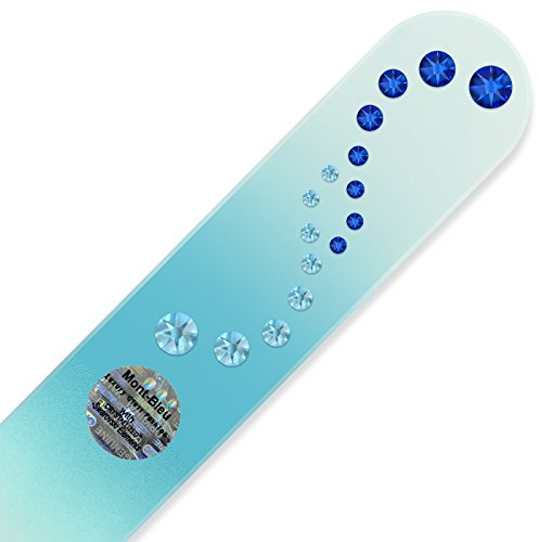 Handgefertigte Groß-Glasnagelfeile von Hand dekoriert mit crystals from Swarovski - Tschechische Kristallnagelfeile - Echtem gehärteten Glas
