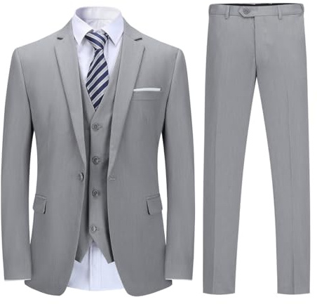 YOUTHUP Abiti da Uomo Elegante Completi 3 Pezzi Abito Slim Fit Blazer Panciotto Pantaloni