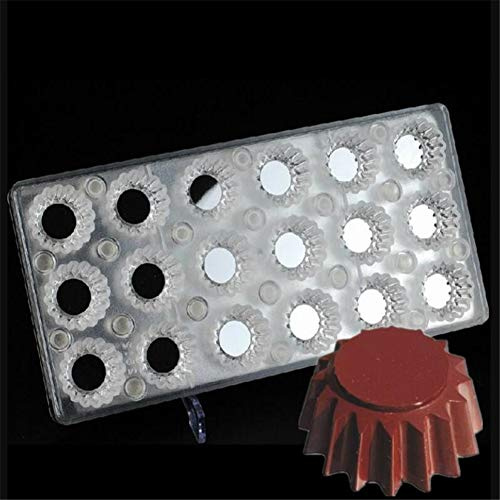 18 Cavités Fleur Moule à chocolat en polycarbonate transparent, magnétique, Moule à chocolat, PC clair Chocolat plaque de cuisson, faite à la main Jelly confiseries Candy Maker, DIY Bakeware