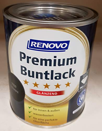 125 ml RENOVO Premium Buntlack glaenzend, 9900 schwarz
