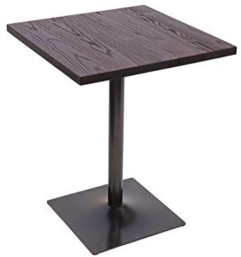 Mendler Bistrotisch HWC-H10, Bartisch Thekentisch, Industrial Gastronomie Ulme Holz MVG-Zertifiziert 76x60x60cm - Dunkelbraun