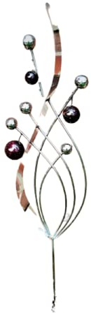 Jürgen Bocker Gartenstecker Venedig klein 67 cm Edelstahl mit Kugeln Marmor violett