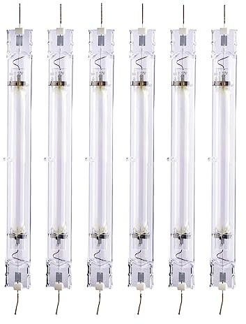 Vegelumax 6 Pack 1000Watt Double Ended Enhanced Performance Metal Halide MH Grow Light Lamp Bulb,CCT 6000K,95,000 Lumens,HID Grow Bulb for Horticulture Indoor Plants,Great for Commercial Applications
