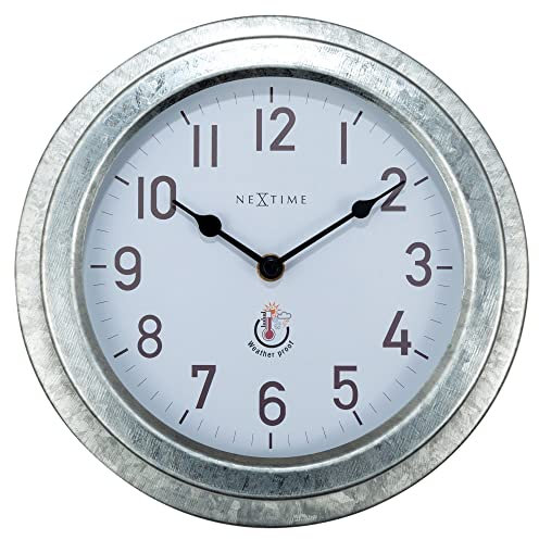 NeXtime 4301GA Wanduhr, Metall, Silber, 22cm