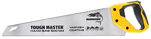 TOUGH MASTER Heavy Duty Wood Saw 500mm, Hand Saw with Ruler Markings for Pruning & Cutting Wood, Plastic, PVC Pipes, Razor Sharp Blade, 11TPI Comfortable Non-Slip Handle