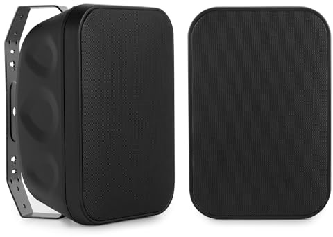 McGrey OLS-651BK utomhushögtalare 2 x set – tvåvägs system – IP56 – för restaurang, ölträdgård, terrass och trädgård – 15 cm woofer och 1 tum diskant – 60 watt – 70/100 V drift – svart