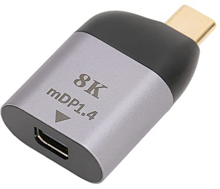USB C To Mini Displayport Adapter, 8K 60Hz Resolution DP 1.4, Non Slip Design Aluminum Case, Supports Screen Mode and Expansion Mode Suitable for USB C Port
