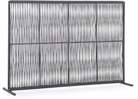 Decor Space Paxson Paravent mit Aluminiumgestell und Seilgeflecht, für den Außenbereich (180 x H 120 cm, Tinte)