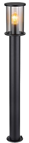 LED Stehlampe Terrassenleuchte Standlampe Gartenleuchte, Edelstahl schwarz Glas rauch, 7W 806lm warmweiß, DxH 14,3 x 100cm