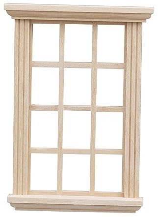 Sharplace 1:12 Fenêtre de maison de poupée miniature Mini fenêtre en bois Scène de vie Accessoire de scène de maison de poupée Accessoires de chambre pour