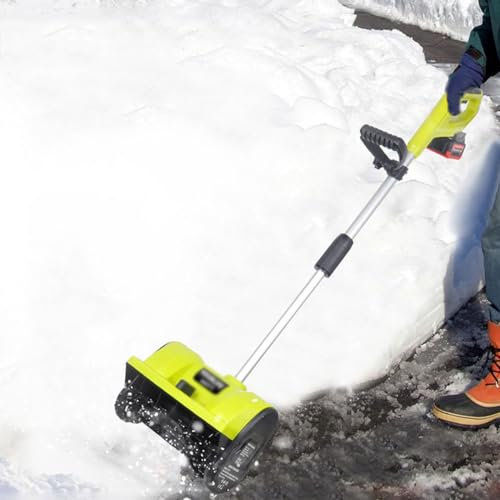 Cordless Snow Shovel, 20V 12 Inch Electric Push Snow Blower, 1200W Adjustable Direction Snowplow with 4.0Ah Li-ion Battery & Charger for Driveway Clearing, Patio, Playground, Farm