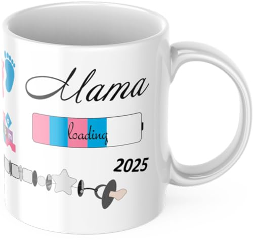 geschenke-fabrik.de Tasse Mama loading 2025, Schwangerschafts-Geschenk | Schwangerschaftsverkündung, Geschenk für werdende Eltern, Keramik, 330 ml
